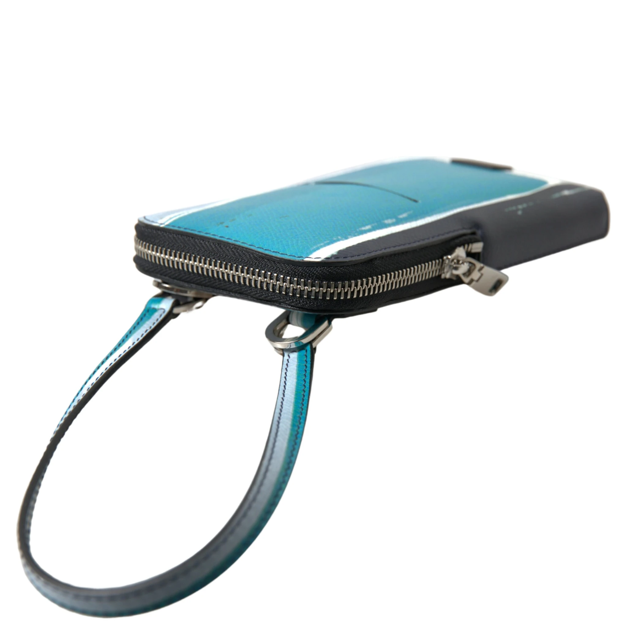 Blue Leather Purse Crossbody Sling Phone Bag Unisex