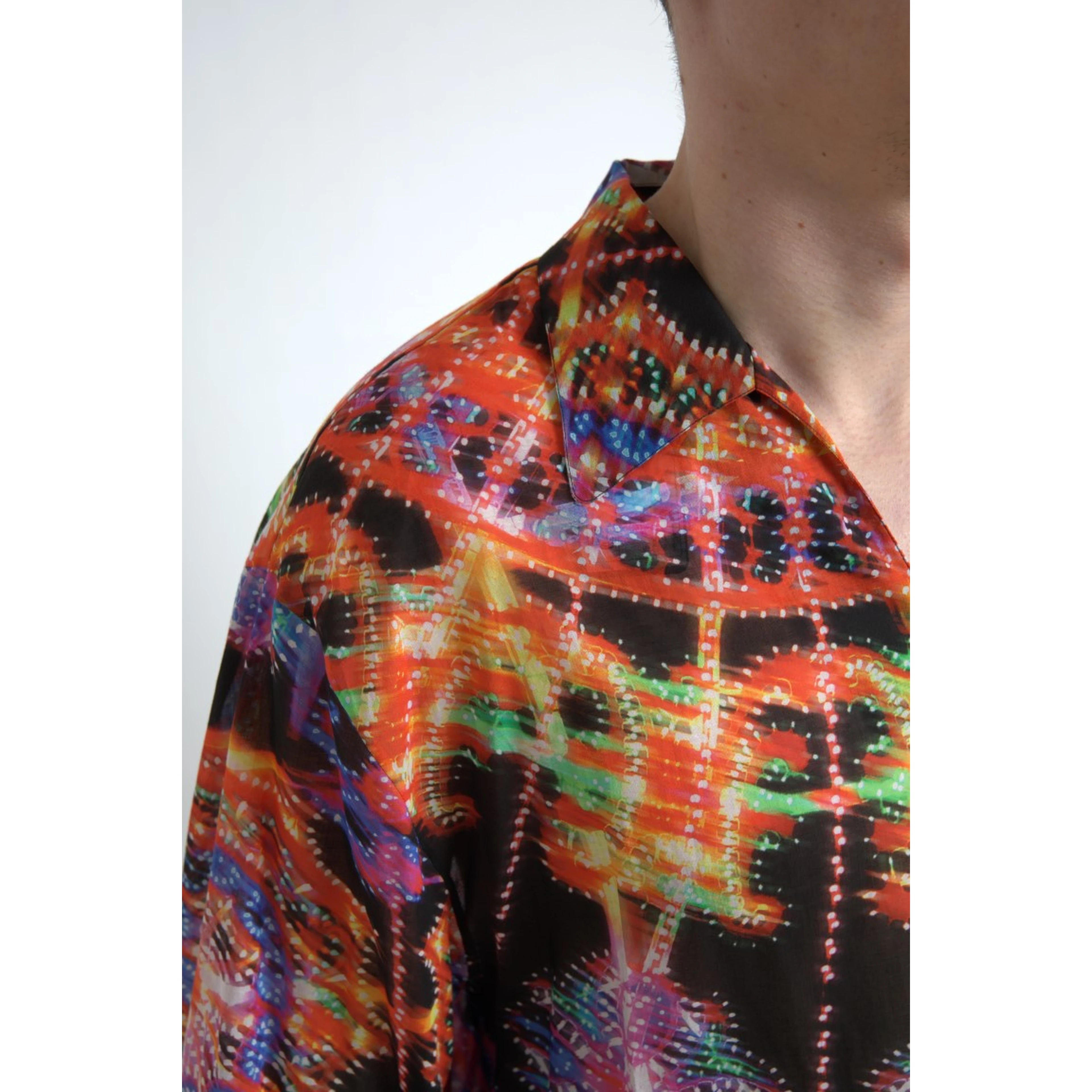Multicolor Luminarie Print Men Cotton Shirt