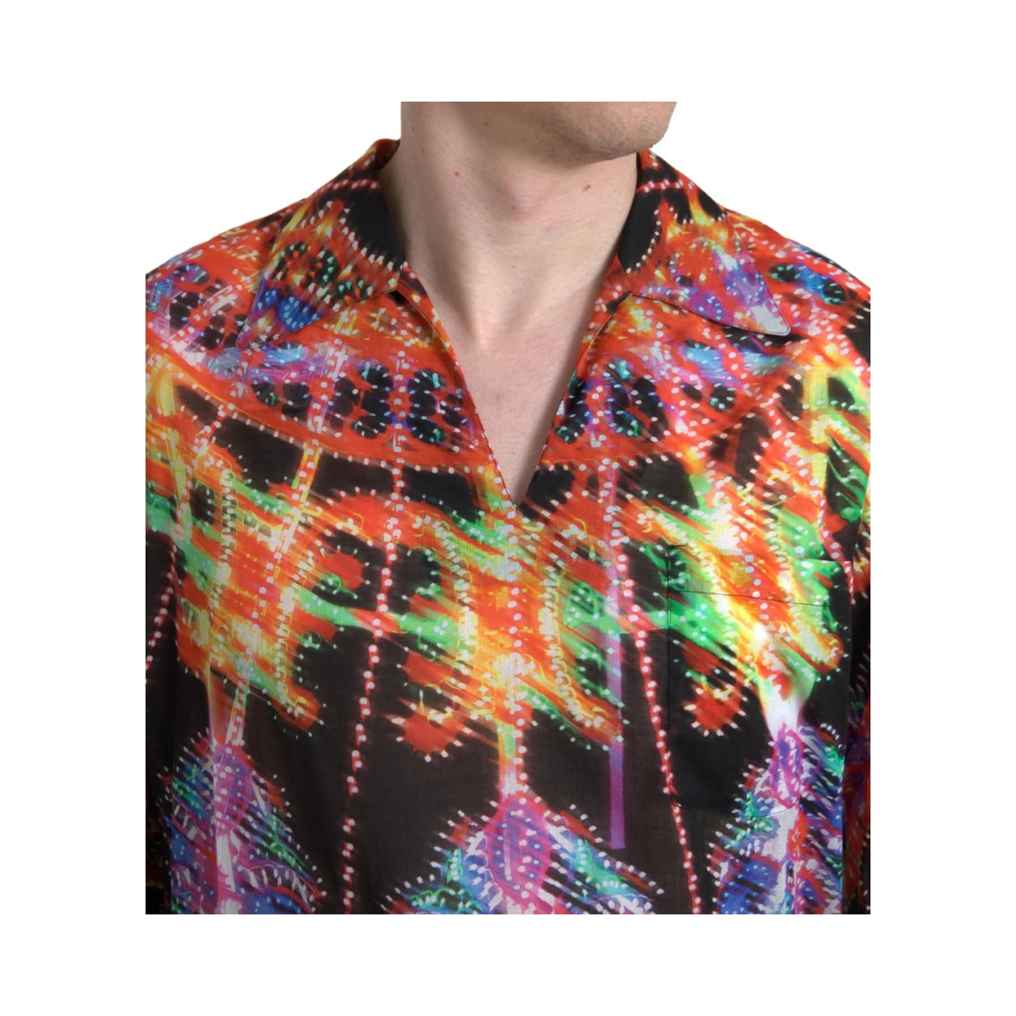 Multicolor Luminarie Print Men Cotton Shirt