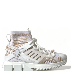 White Beige Sorrento Socks Sneakers Shoes