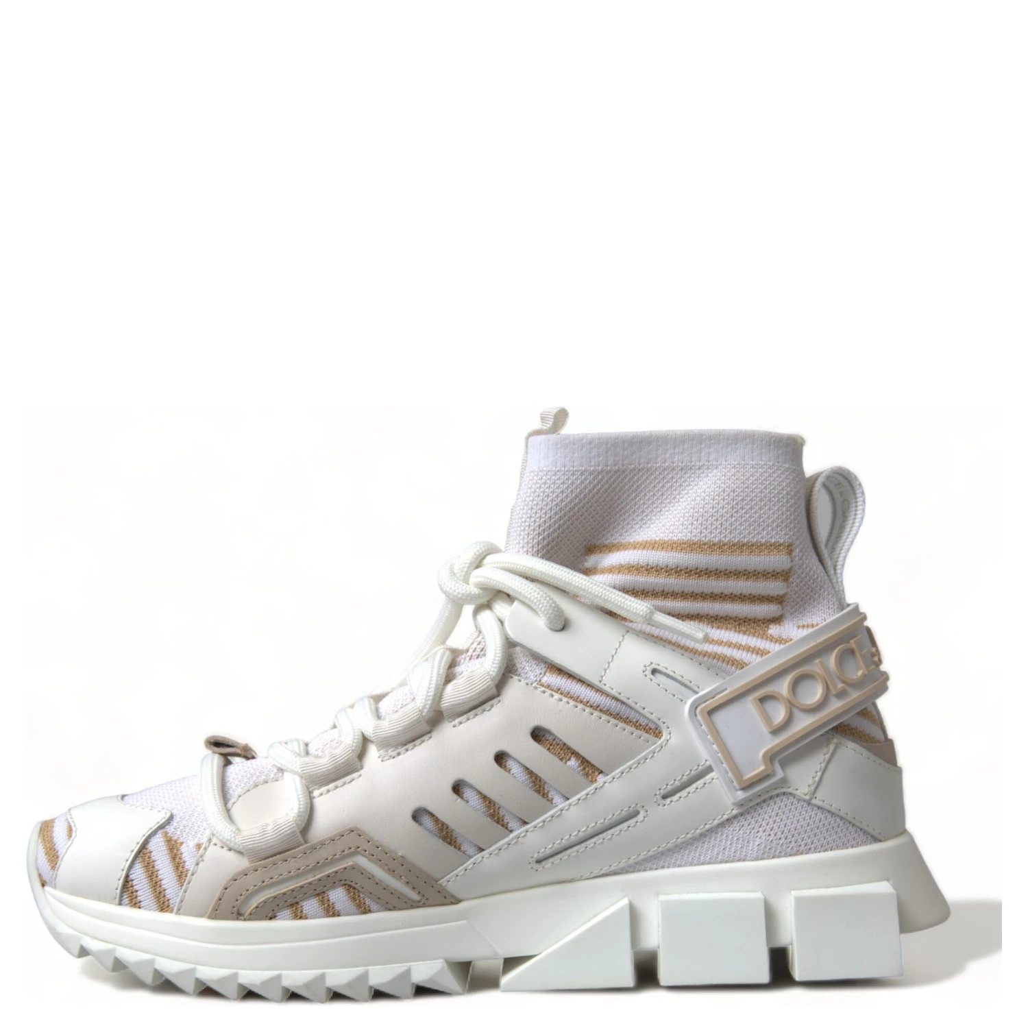 White Beige Sorrento Socks Sneakers Shoes