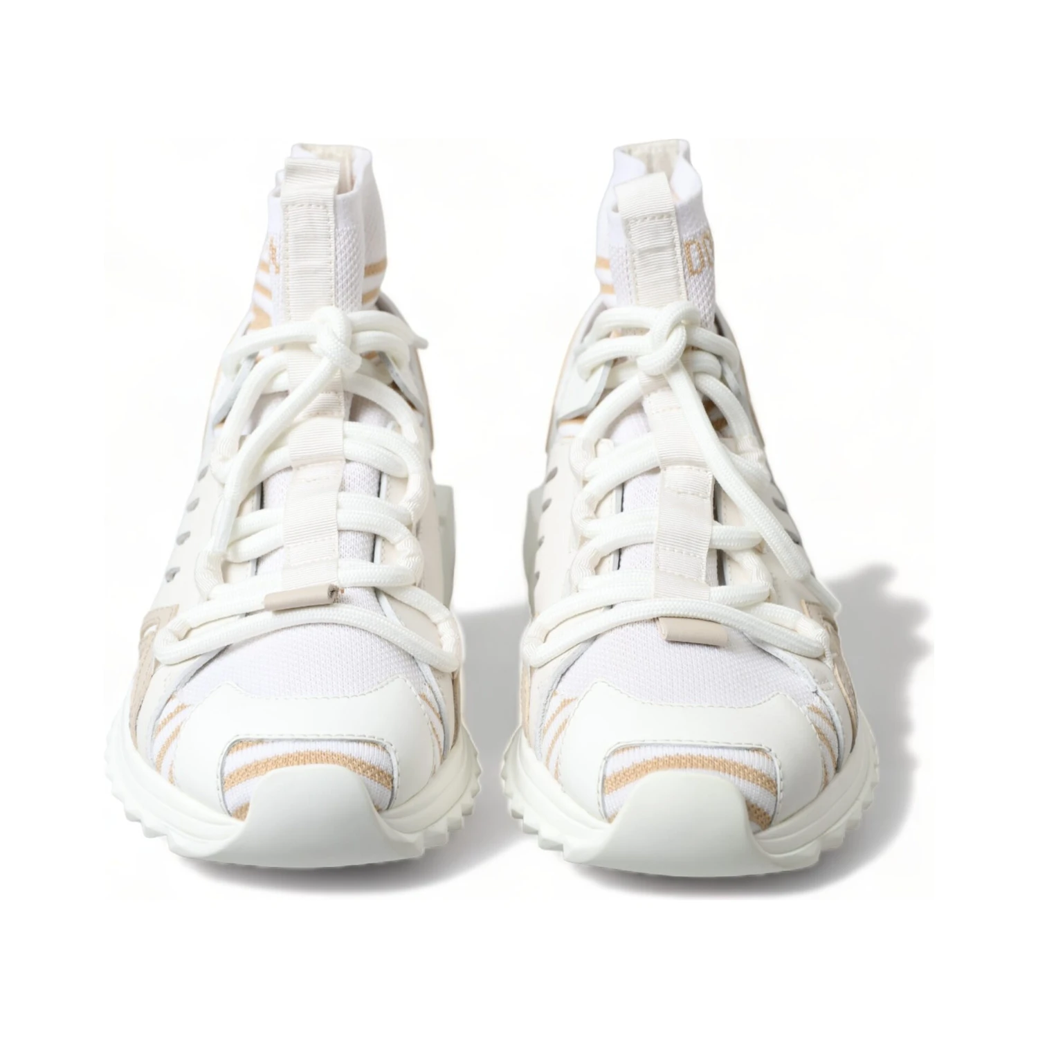 White Beige Sorrento Socks Sneakers Shoes
