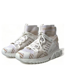 White Beige Sorrento Socks Sneakers Shoes