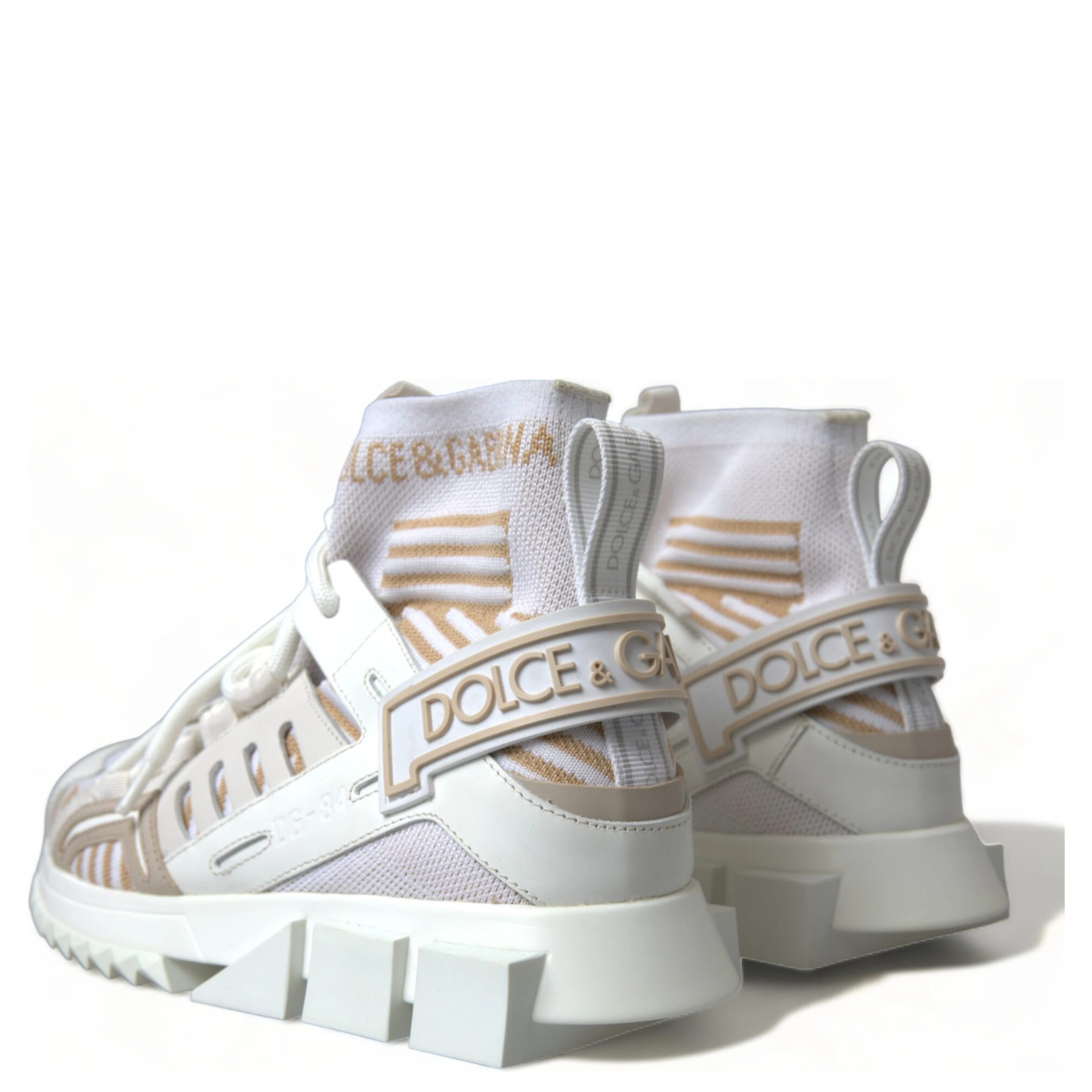 White Beige Sorrento Socks Sneakers Shoes