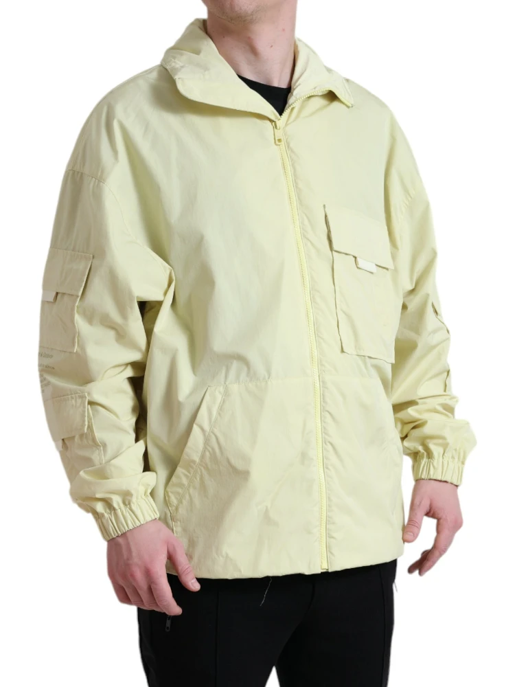 Yellow Nylon Collared Full Zip Parka Jacket alternative