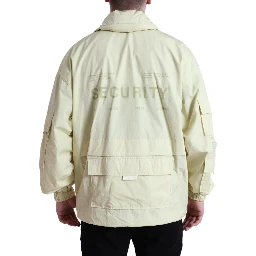Yellow Nylon Collared Full Zip Parka Jacket