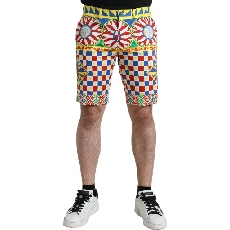 Multicolor Carretto Print Men Bermuda Shorts