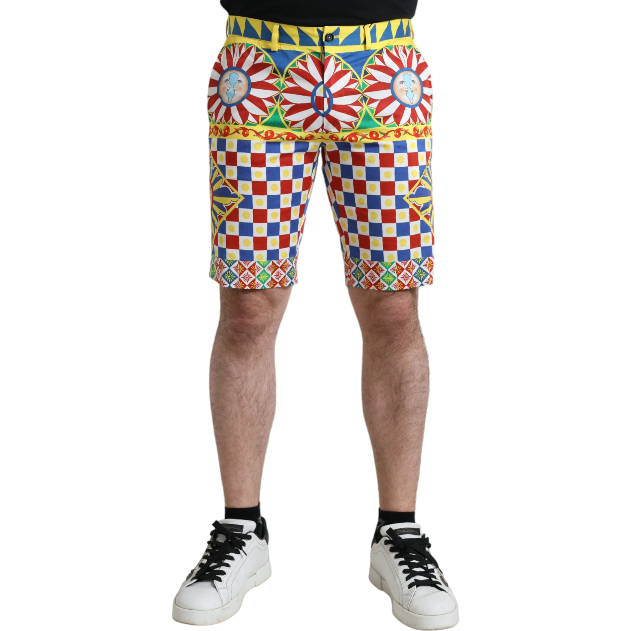 Multicolor Carretto Print Men Bermuda Shorts