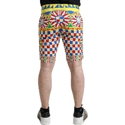 Multicolor Carretto Print Men Bermuda Shorts