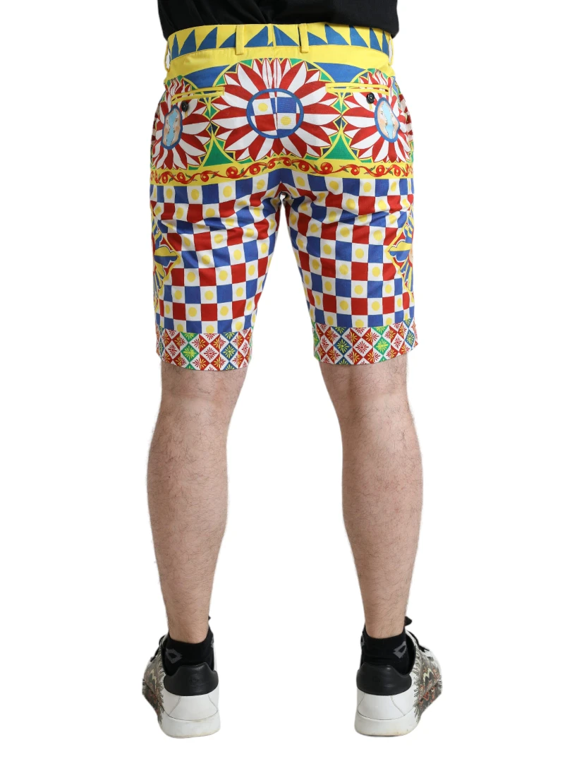 Multicolor Carretto Print Men Bermuda Shorts