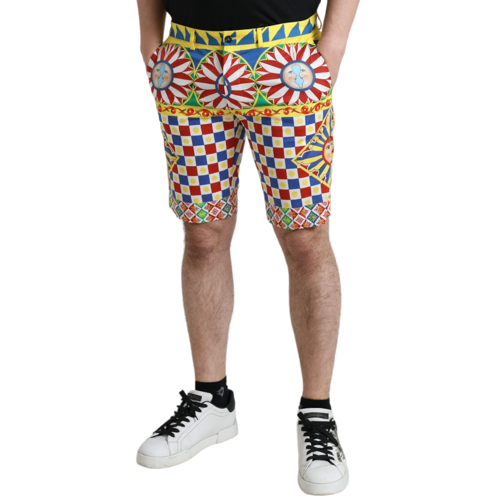 Multicolor Carretto Print Men Bermuda Shorts