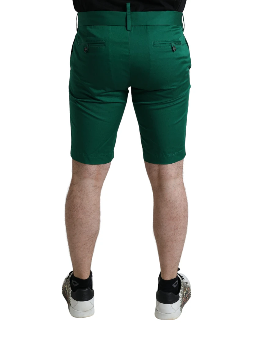 Deep Green Cotton Stretch Men Bermuda Shorts