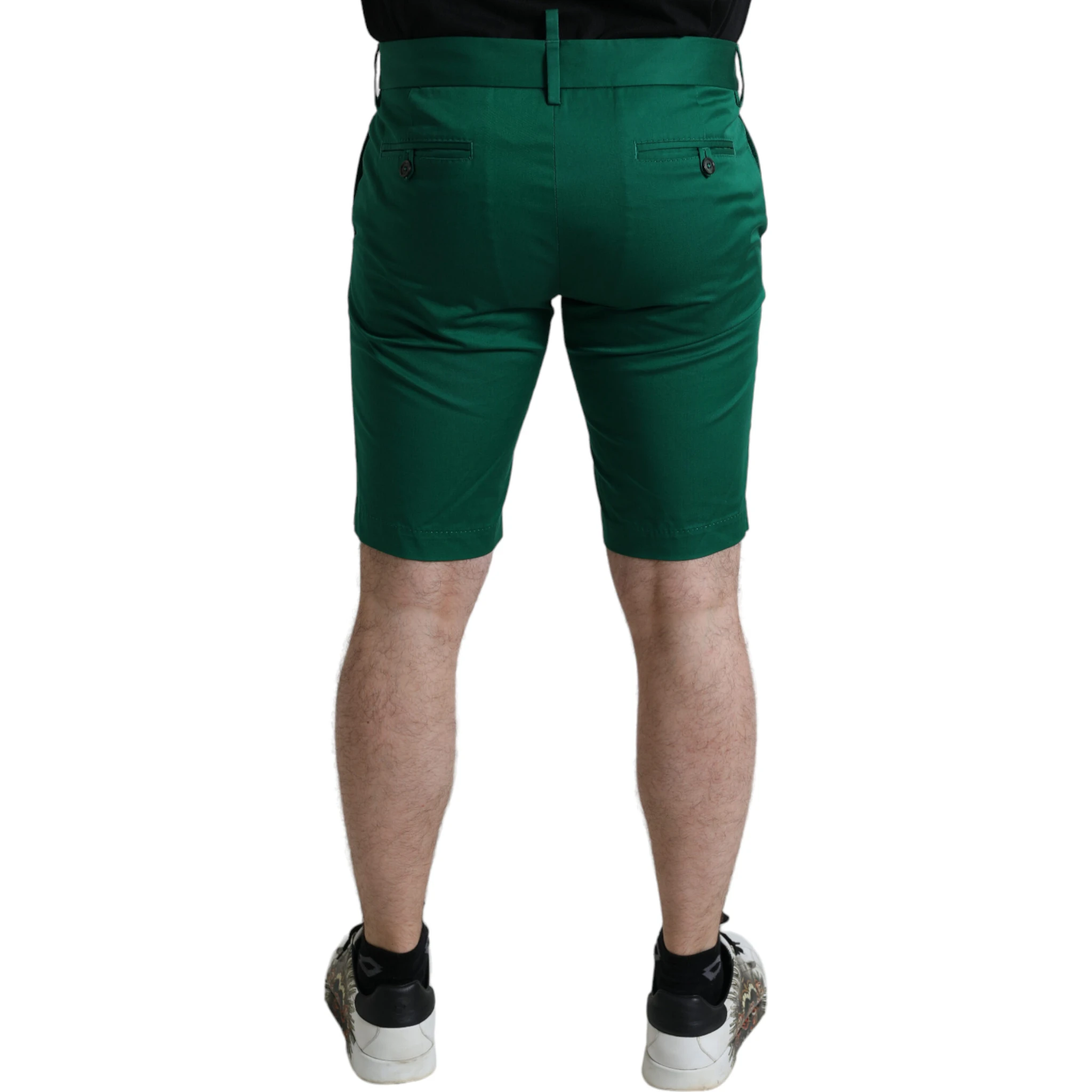 Deep Green Cotton Stretch Men Bermuda Shorts