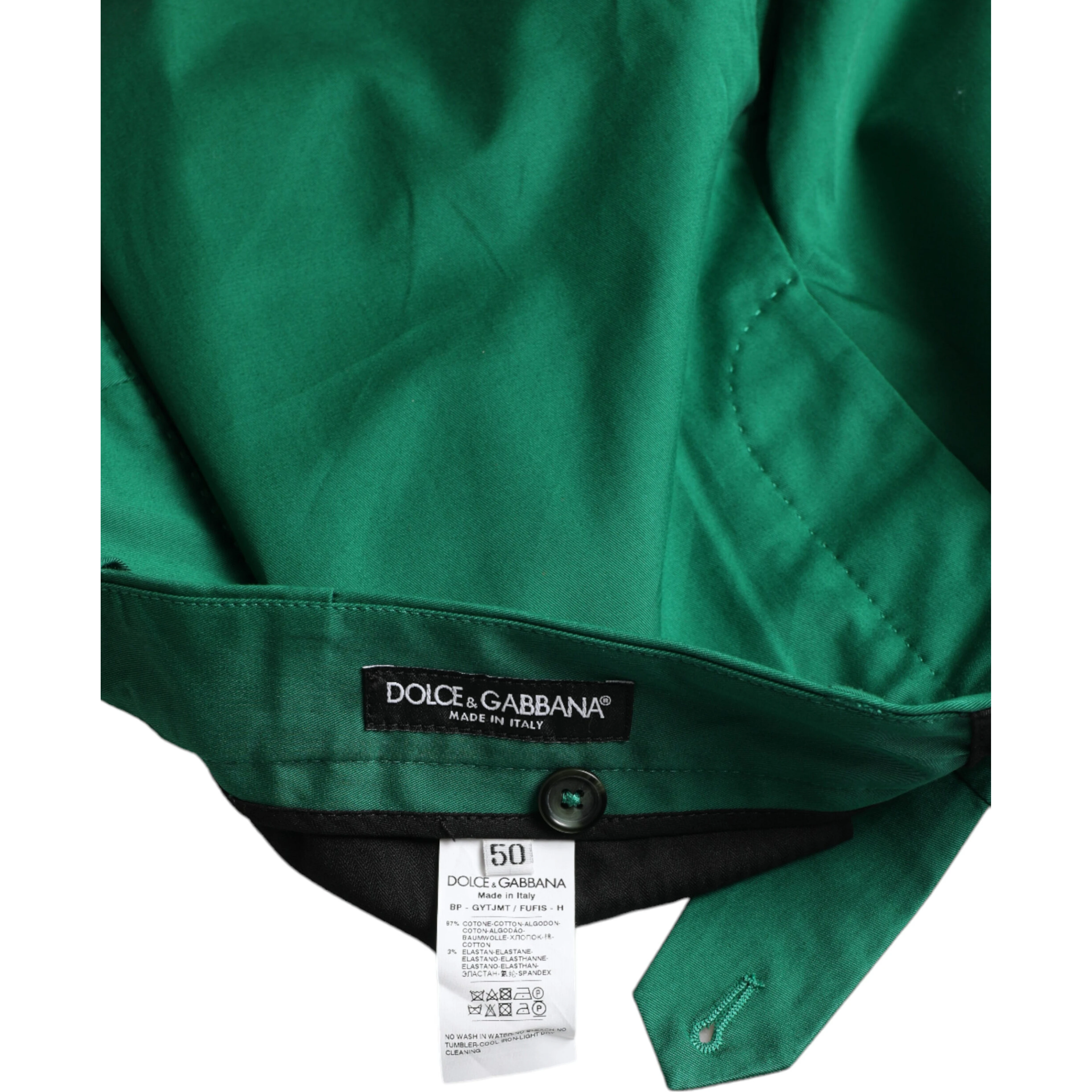 Deep Green Cotton Stretch Men Bermuda Shorts