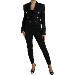Black Striped SICILIA Double Breasted Jacket