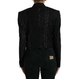 Black Striped SICILIA Double Breasted Jacket