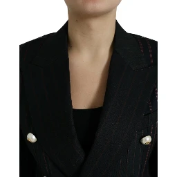 Black Striped SICILIA Double Breasted Jacket