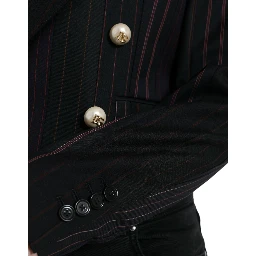Black Striped SICILIA Double Breasted Jacket