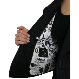 Black Striped SICILIA Double Breasted Jacket