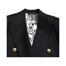 Black Striped SICILIA Double Breasted Jacket