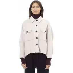 Elegant White Wool Blazer Jacket