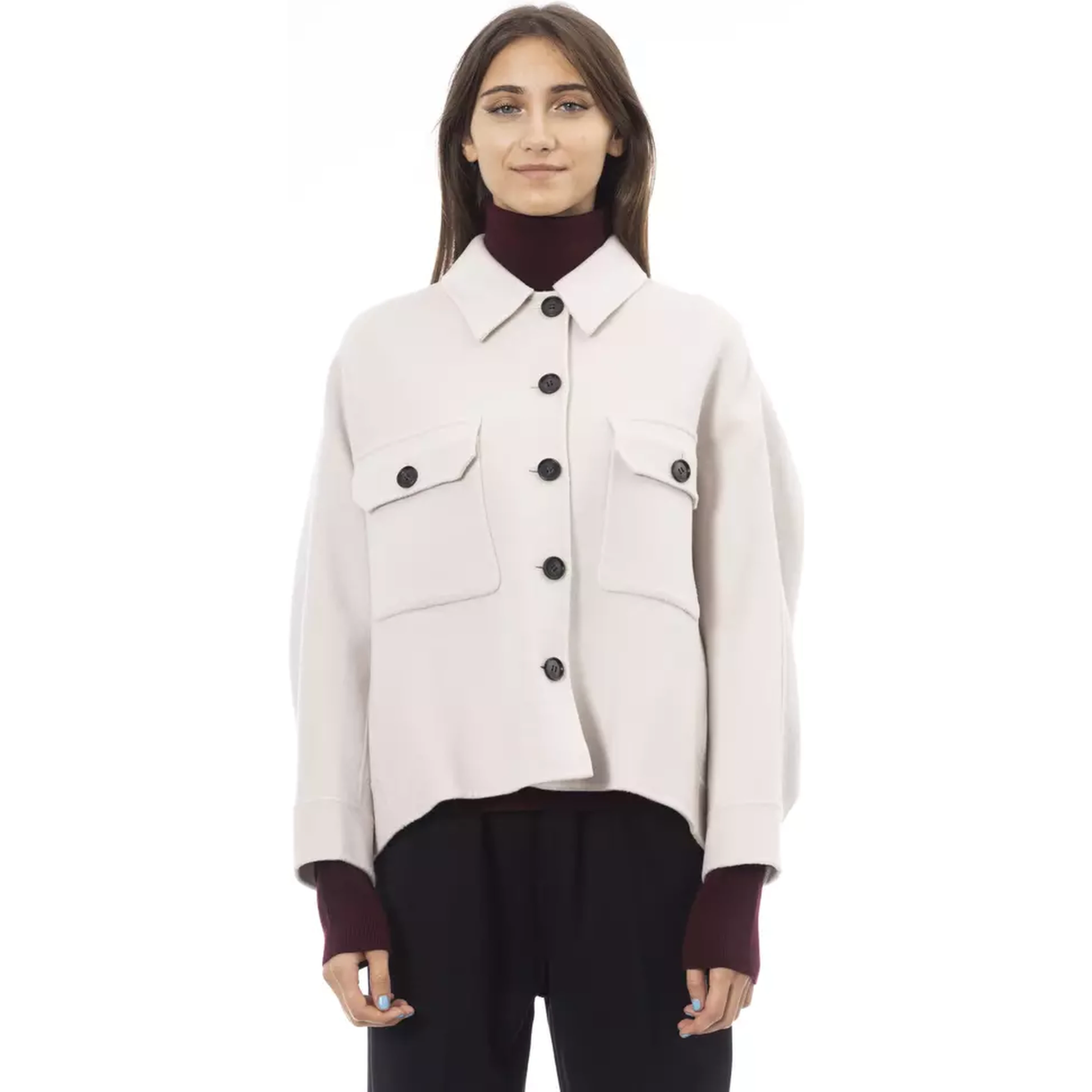 Elegant White Wool Blazer Jacket