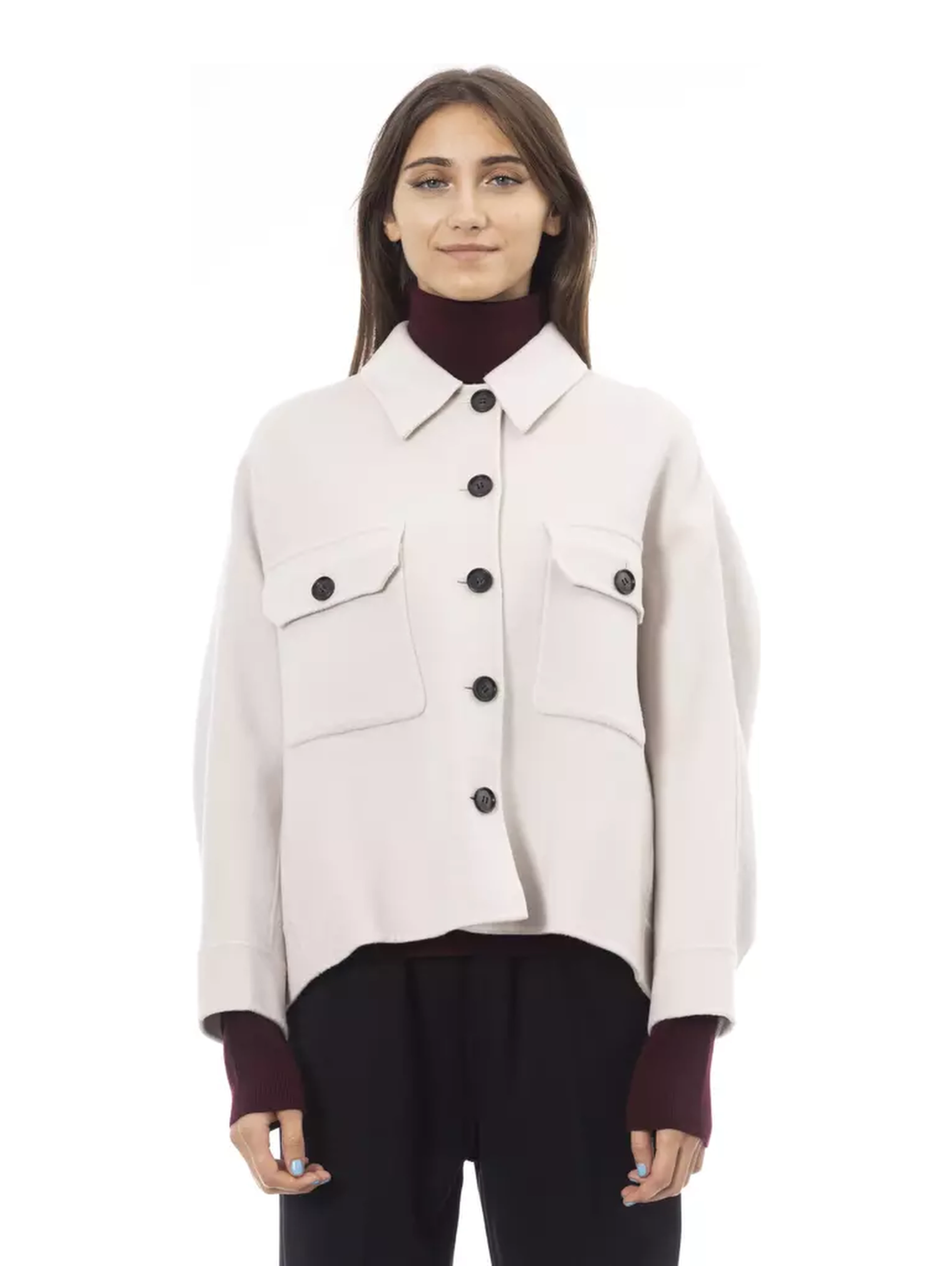Elegant White Wool Blazer Jacket