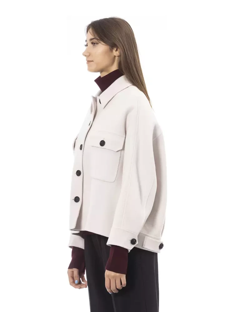 Elegant White Wool Blazer Jacket alternative