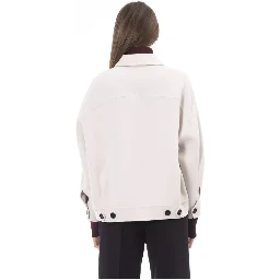 Elegant White Wool Blazer Jacket