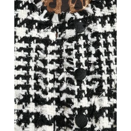 Black White Houndstooth Trench Coat Jacket