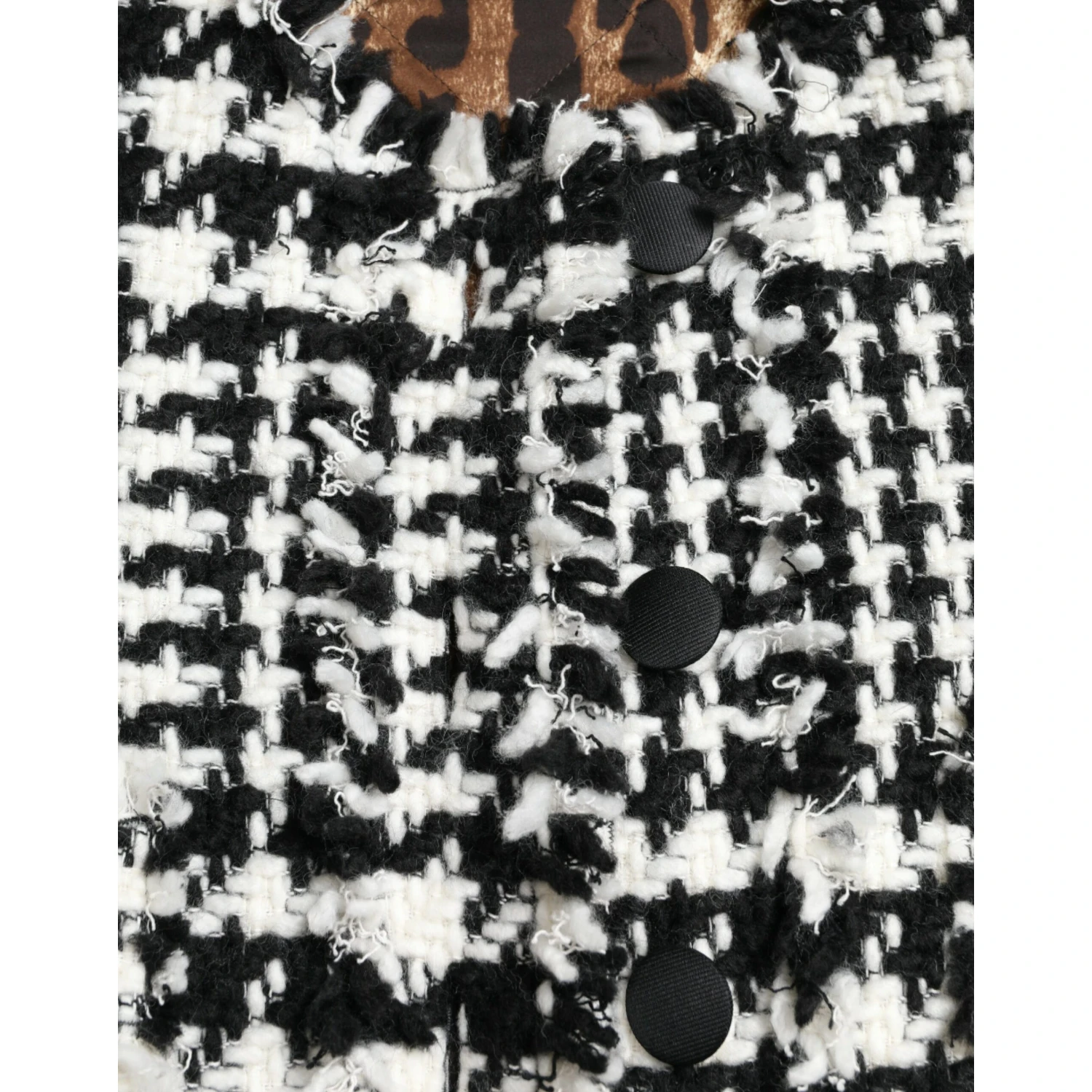 Black White Houndstooth Trench Coat Jacket