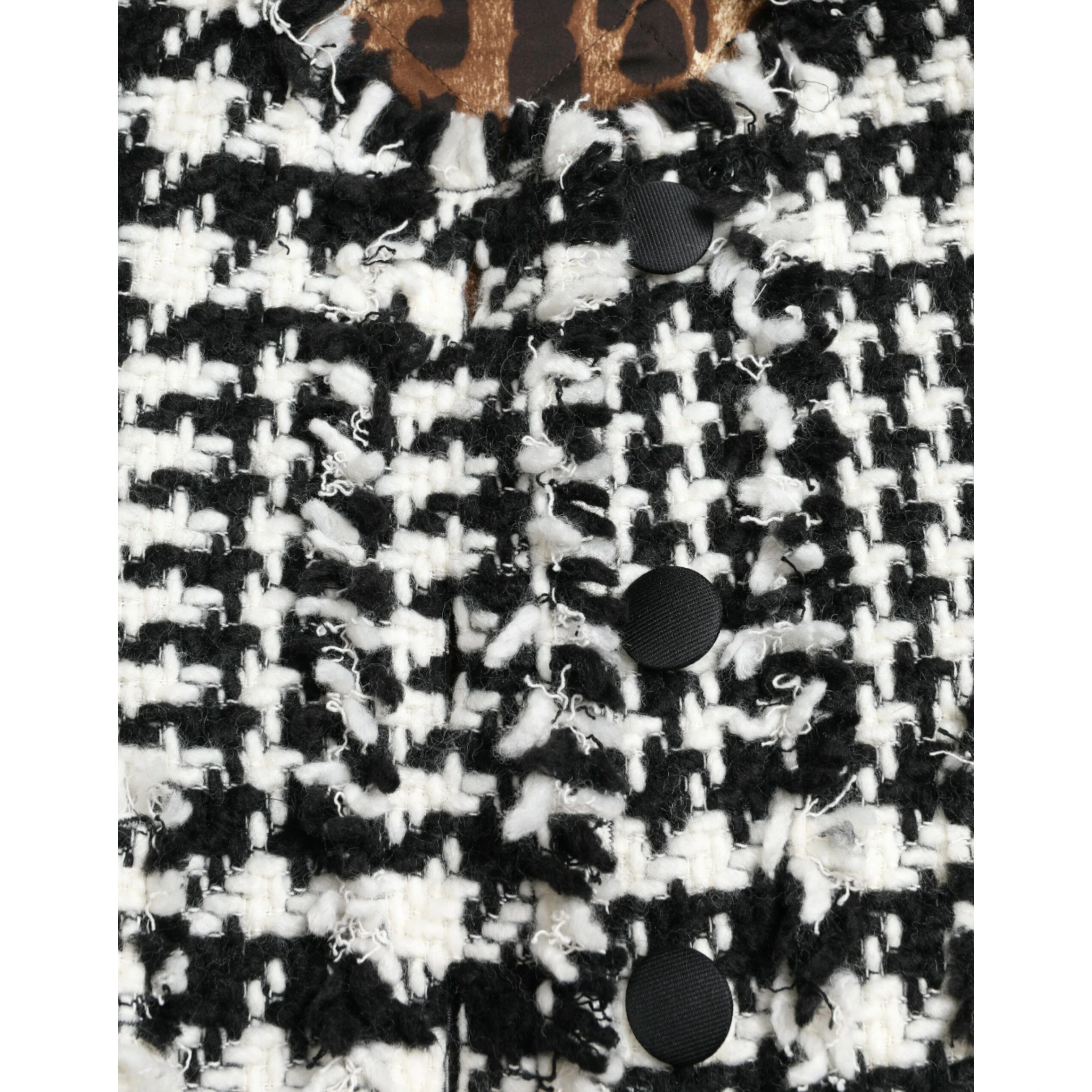 Black White Houndstooth Trench Coat Jacket