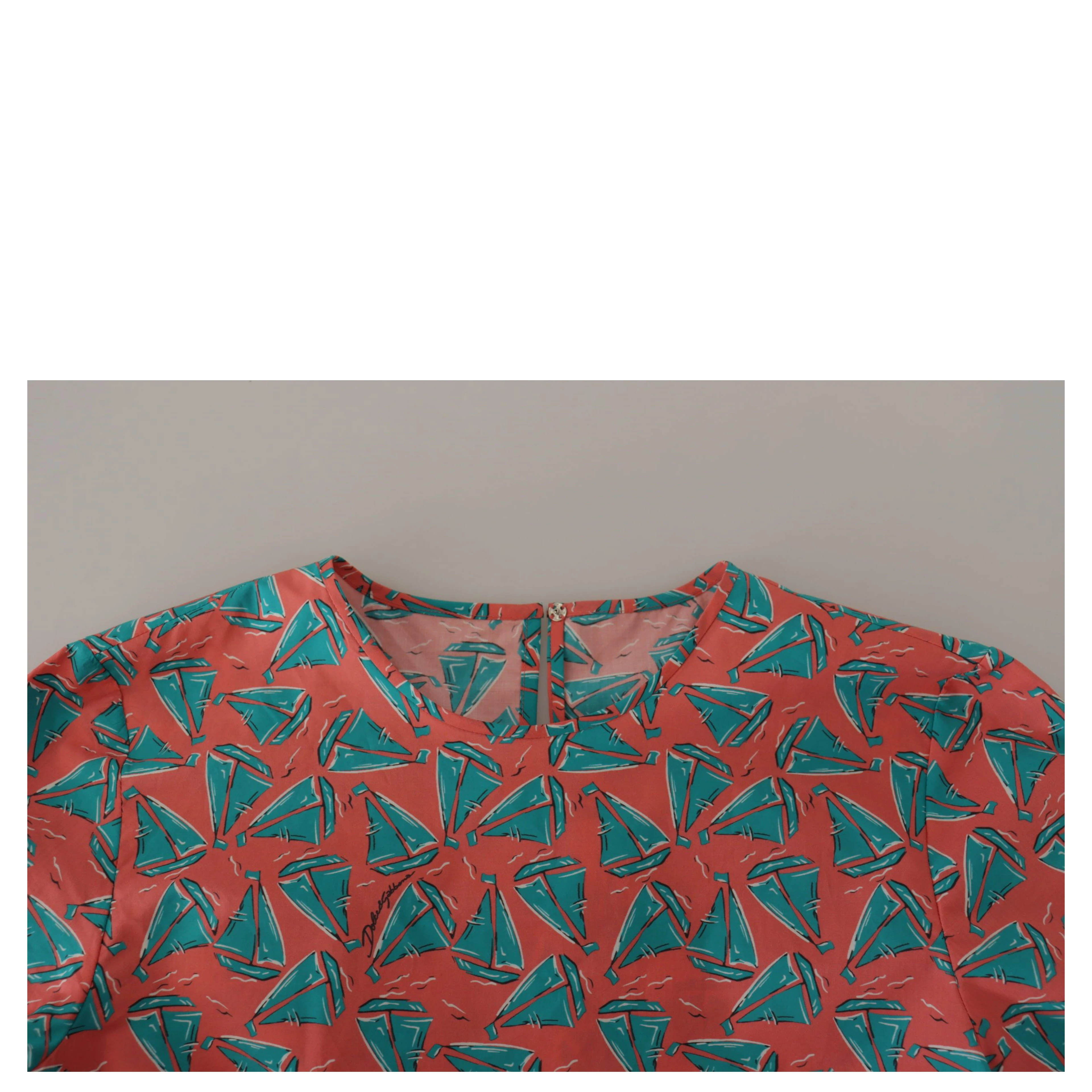 Pink Sail Boat Print Cotton T-shirt