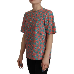 Pink Sail Boat Print Cotton T-shirt