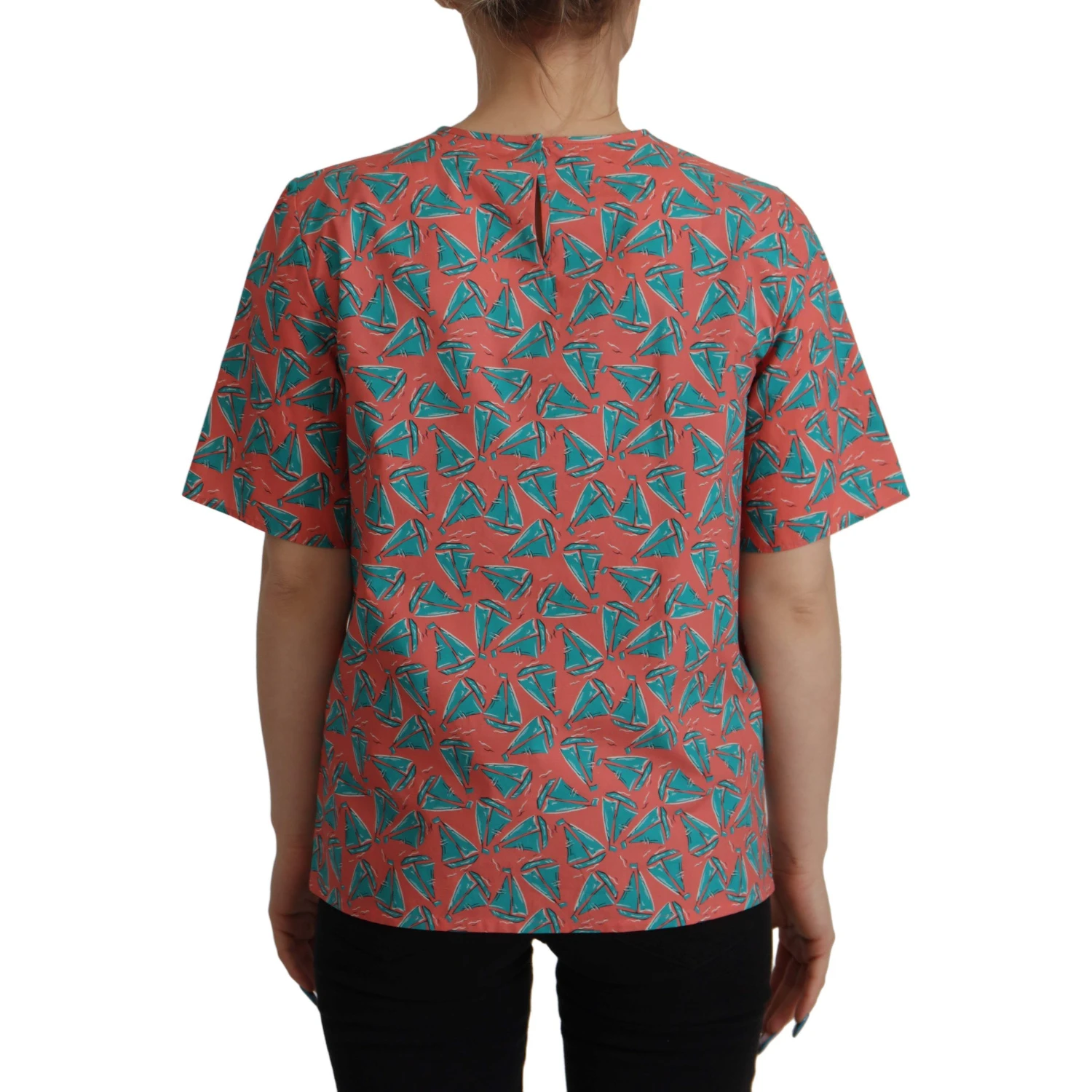 Pink Sail Boat Print Cotton T-shirt