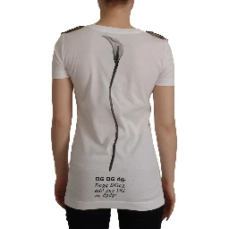 White Black Roses Crewneck Cotton  T-shirt