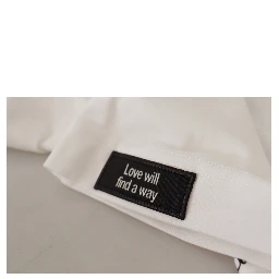 White Black Roses Crewneck Cotton  T-shirt