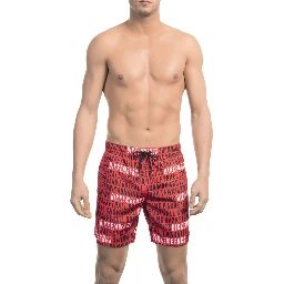 Red Polyester Swimwear