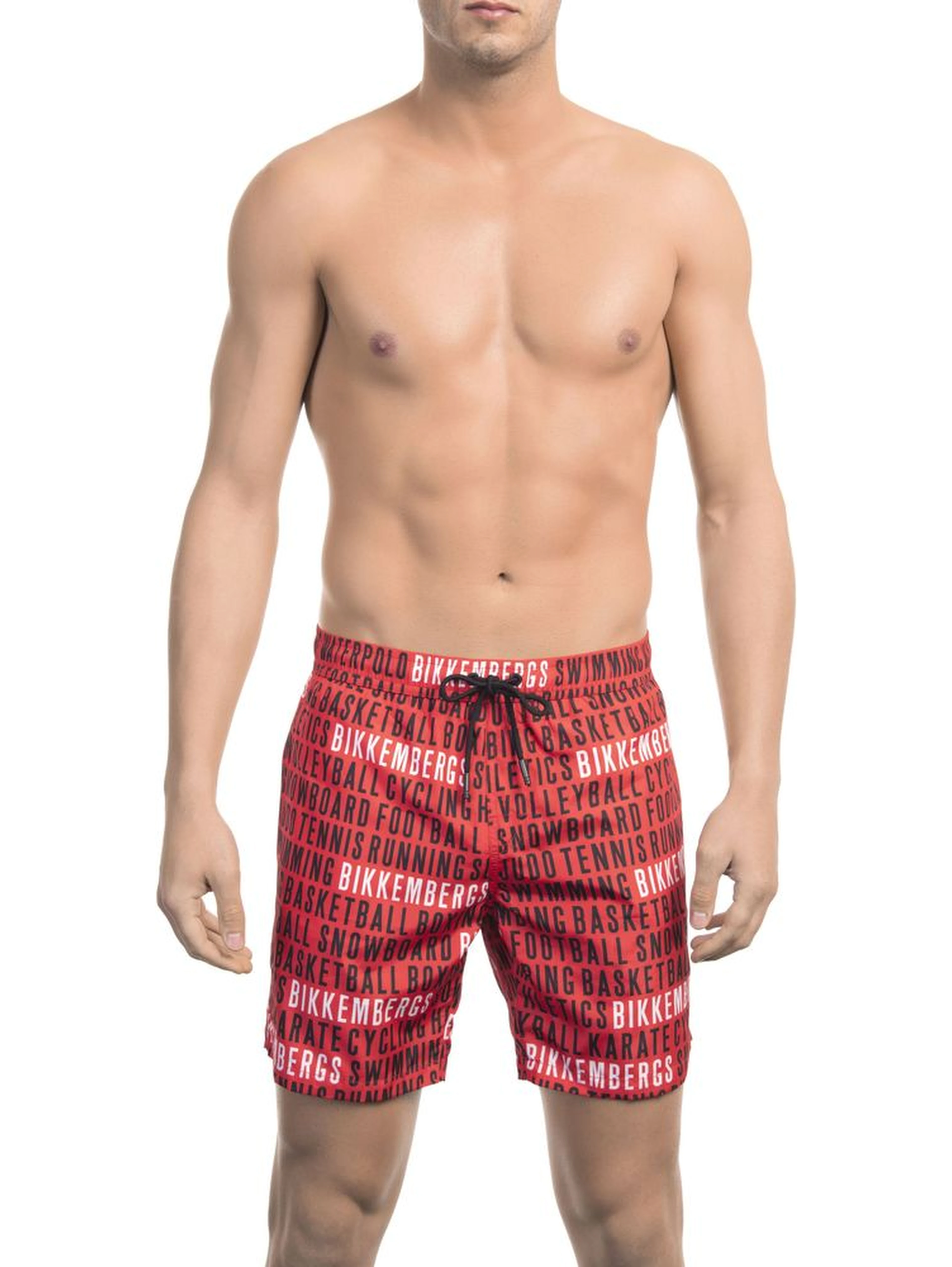 Red Polyester Swimwear