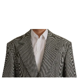Gray Checkered Single Breasted Jacket Blazer