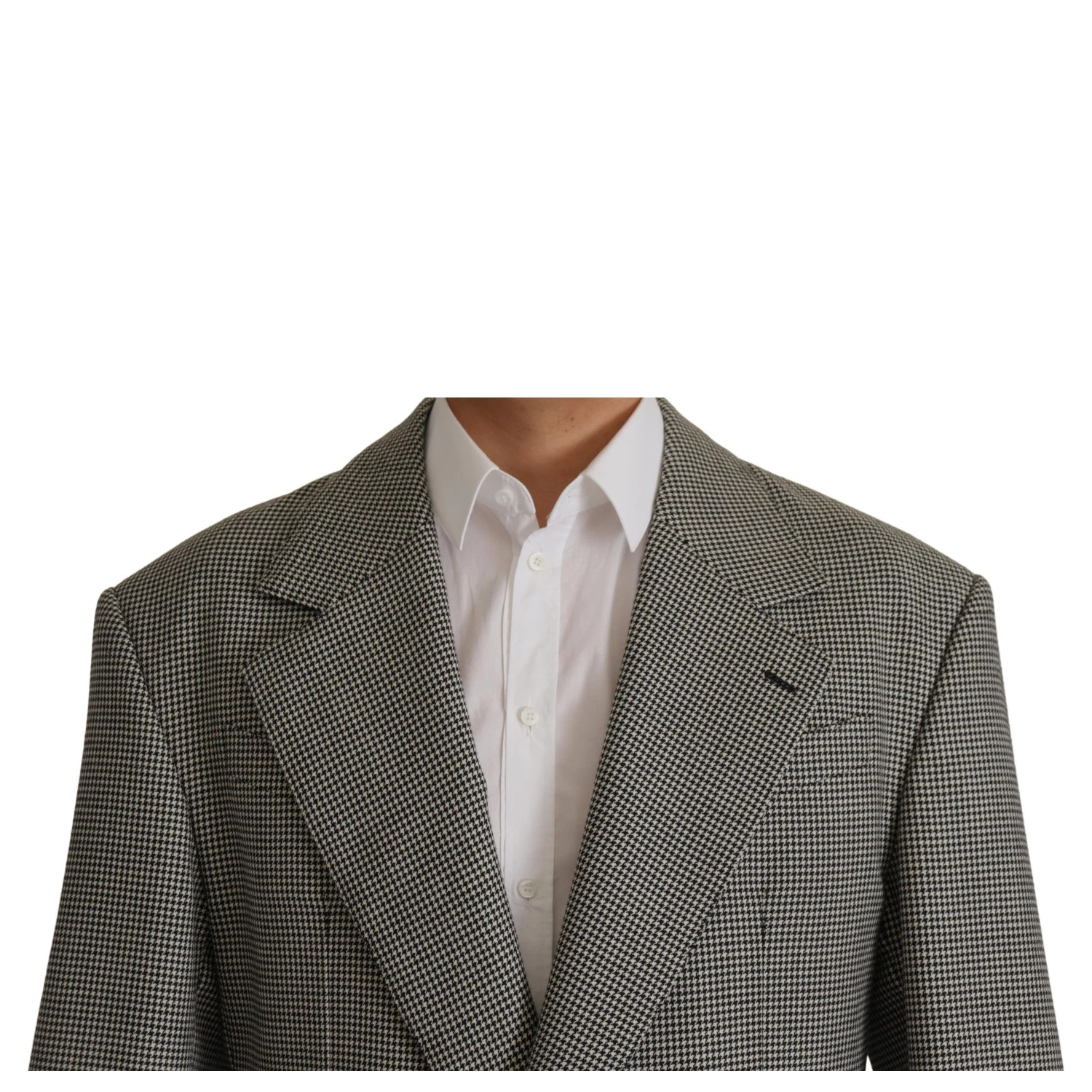 Gray Checkered Single Breasted Jacket Blazer