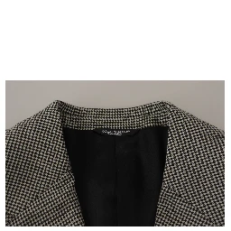 Gray Checkered Single Breasted Jacket Blazer