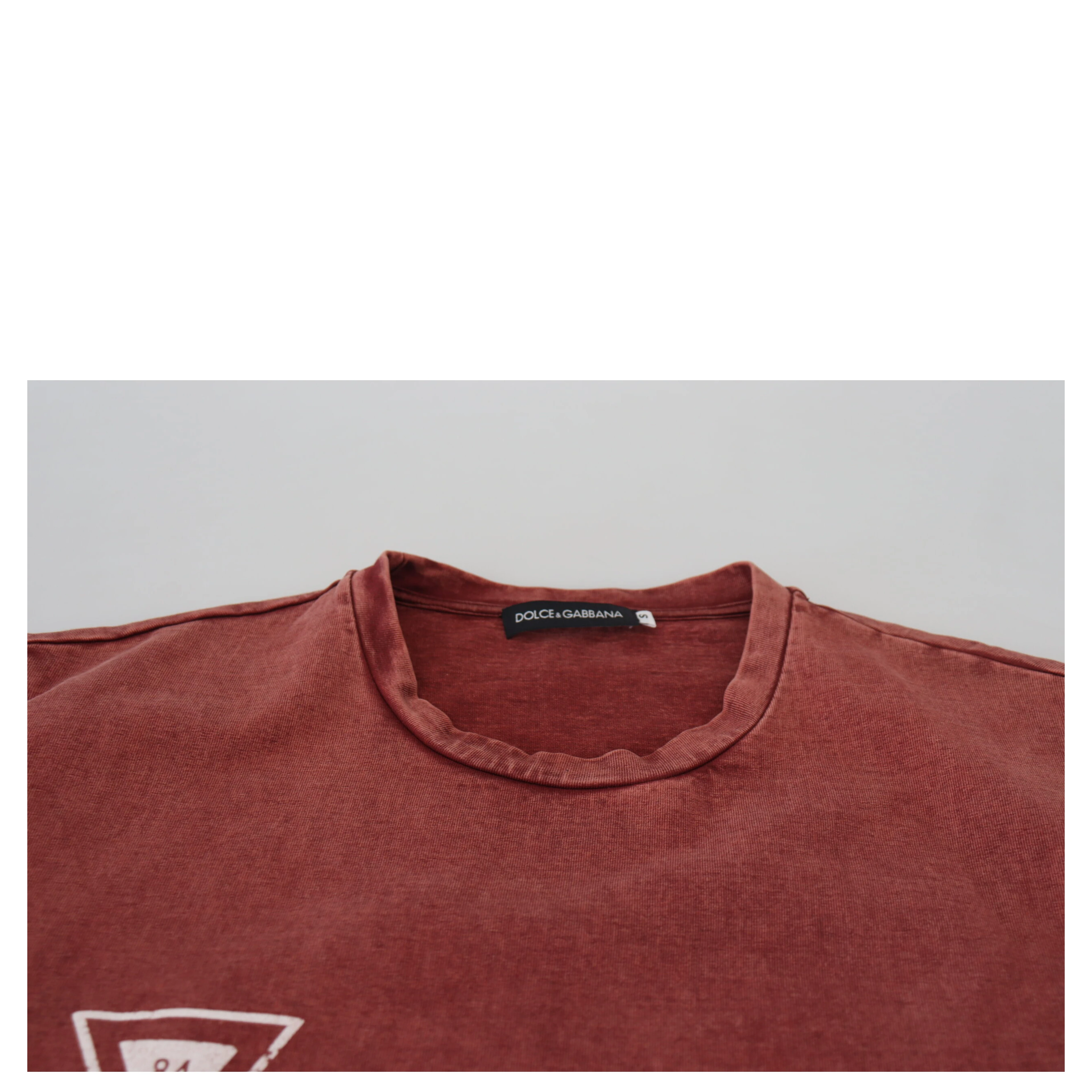 Maroon Print Round Neck Short Sleeves T-shirt