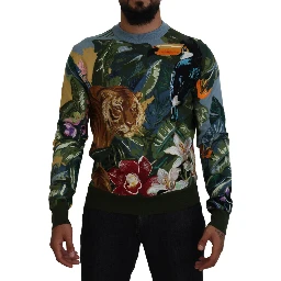 Multicolor Jungle Wool Pullover Logo Sweater