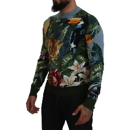 Multicolor Jungle Wool Pullover Logo Sweater