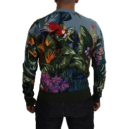 Multicolor Jungle Wool Pullover Logo Sweater