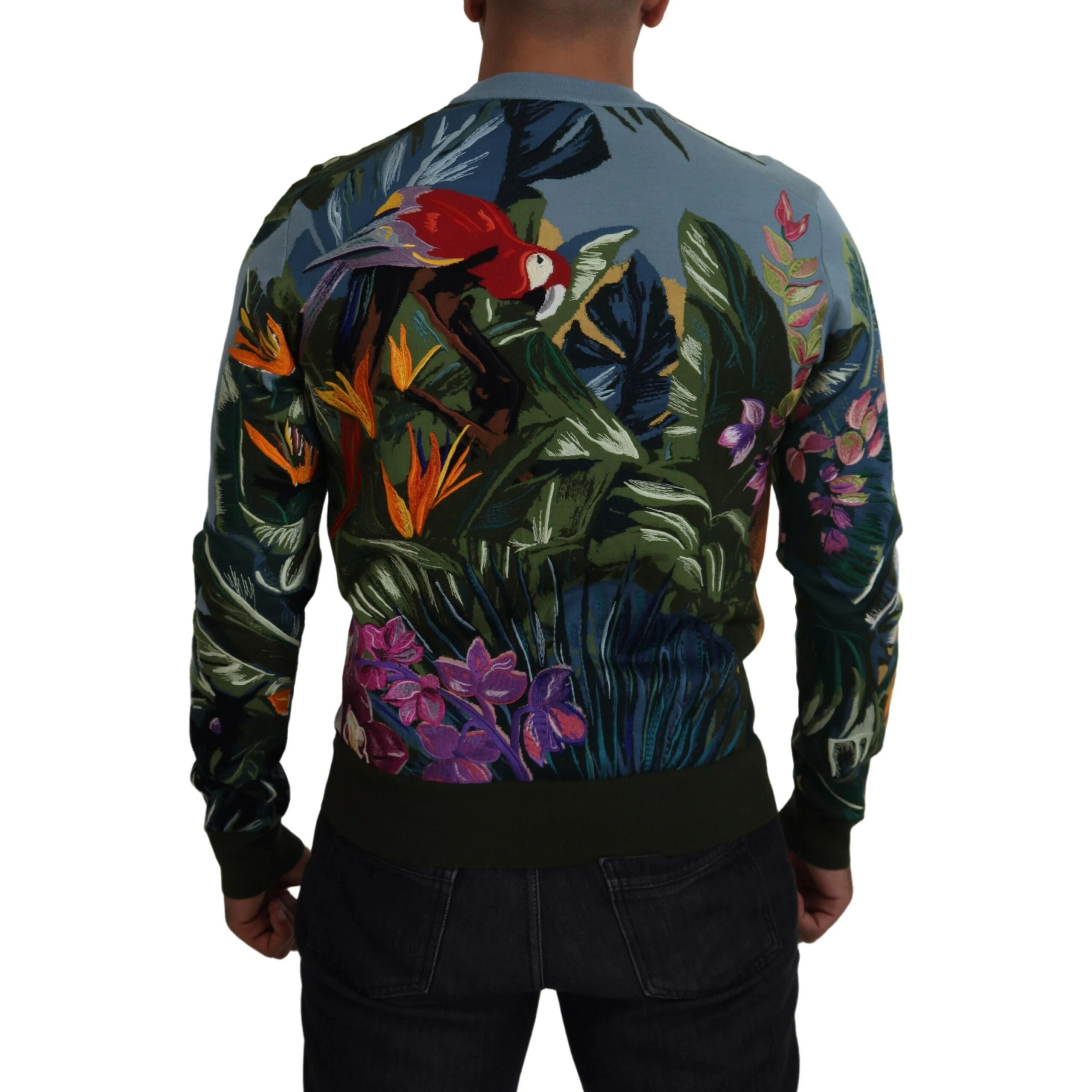 Multicolor Jungle Wool Pullover Logo Sweater