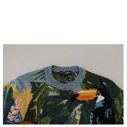 Multicolor Jungle Wool Pullover Logo Sweater