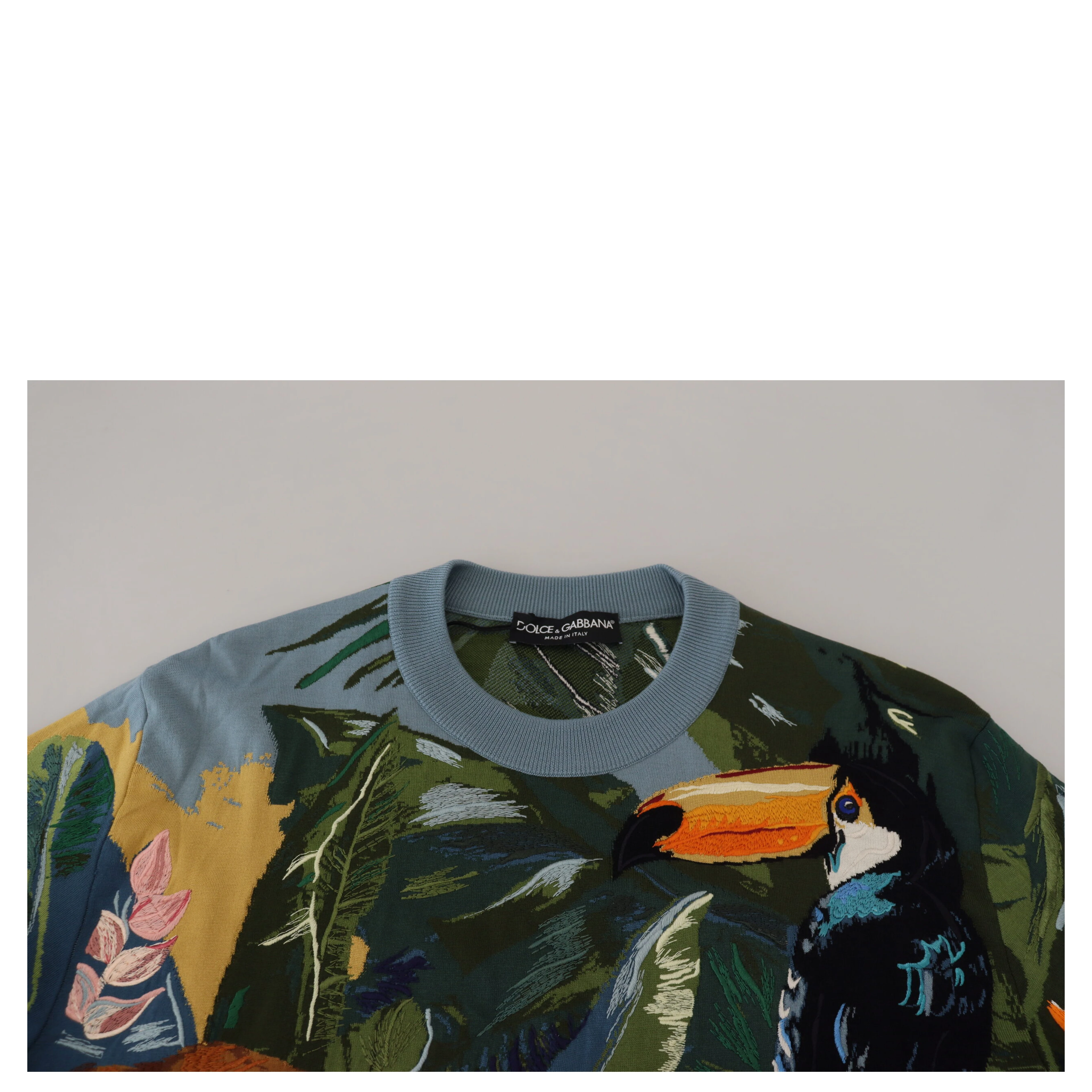 Multicolor Jungle Wool Pullover Logo Sweater