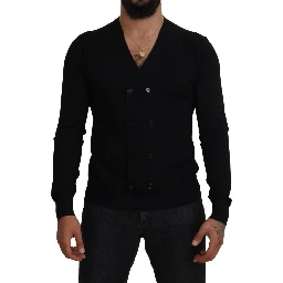Black Cashmere Button Down Cardigan Sweater